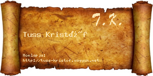 Tuss Kristóf névjegykártya
